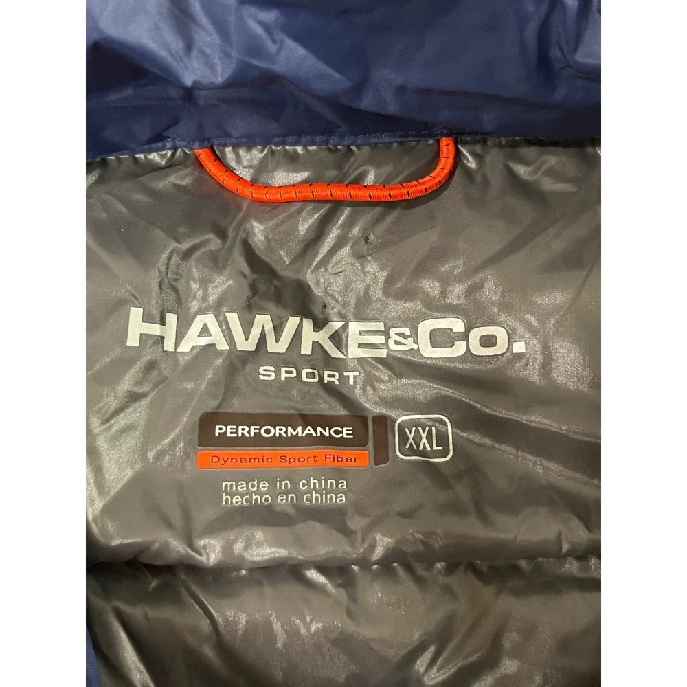 Hawke & Co Performance Duck Down Sport puffer vest‎ mens 2XL Blue  Packable EUC